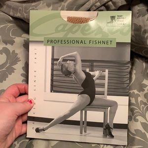 NWT! Capezio professional fishnet tan tights!